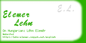 elemer lehn business card